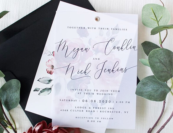 Semi-Transparent Vellum Wedding Invitations